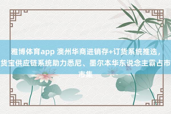 雅博体育app 澳州华商进销存+订货系统推选，核货宝供应链系统助力悉尼、墨尔本华东说念主霸占市集
