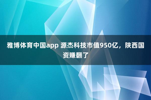 雅博体育中国app 源杰科技市值950亿，陕西国资赚翻了