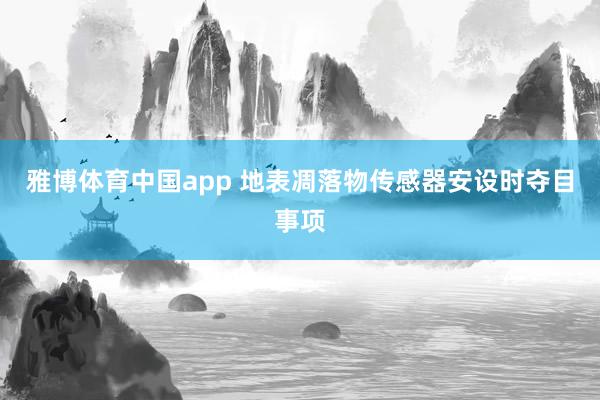 雅博体育中国app 地表凋落物传感器安设时夺目事项