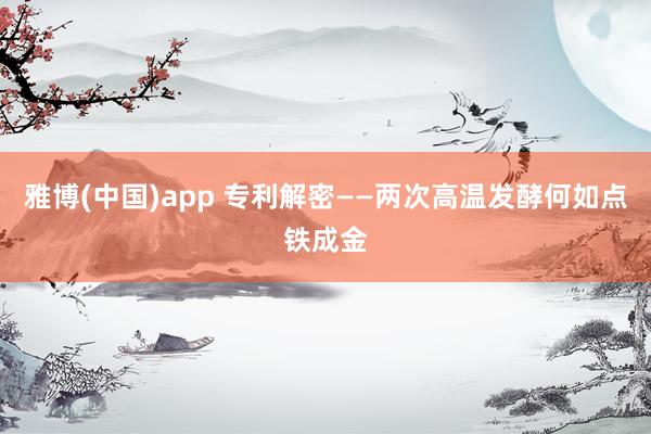 雅博(中国)app 专利解密——两次高温发酵何如点铁成金