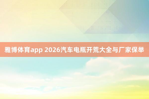 雅博体育app 2026汽车电瓶开荒大全与厂家保举