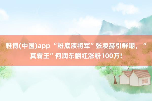 雅博(中国)app “粉底液将军”张凌赫引群嘲，“真霸王”何润东翻红涨粉100万!