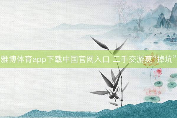 雅博体育app下载中国官网入口 二手交游莫“掉坑”