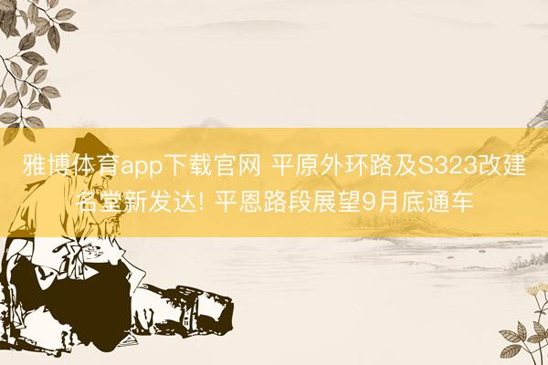 雅博体育app下载官网 平原外环路及S323改建名堂新发达! 平恩路段展望9月底通车