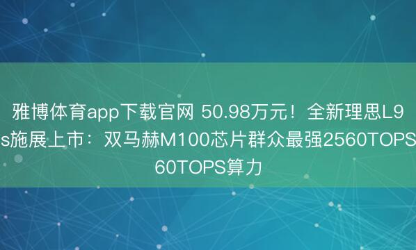 雅博体育app下载官网 50.98万元！全新理思L9 Livis施展上市：双马赫M100芯片群众最强2560TOPS算力