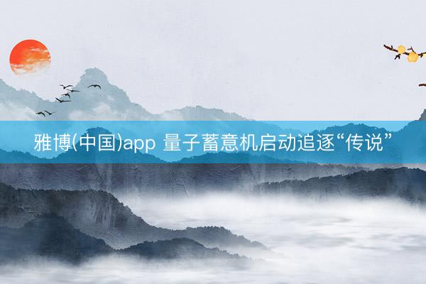 雅博(中国)app 量子蓄意机启动追逐“传说”