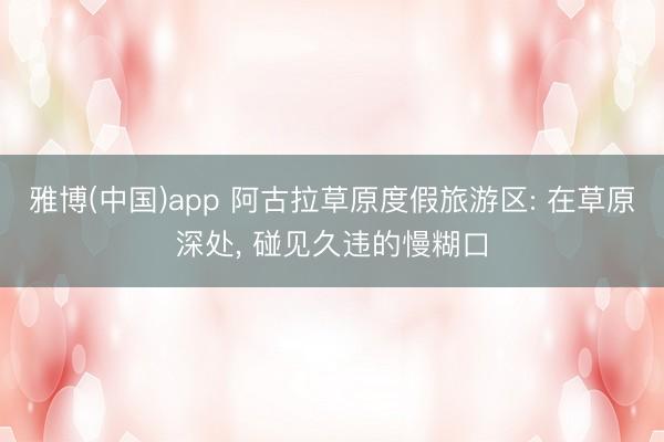 雅博(中国)app 阿古拉草原度假旅游区: 在草原深处， 碰见久违的慢糊口