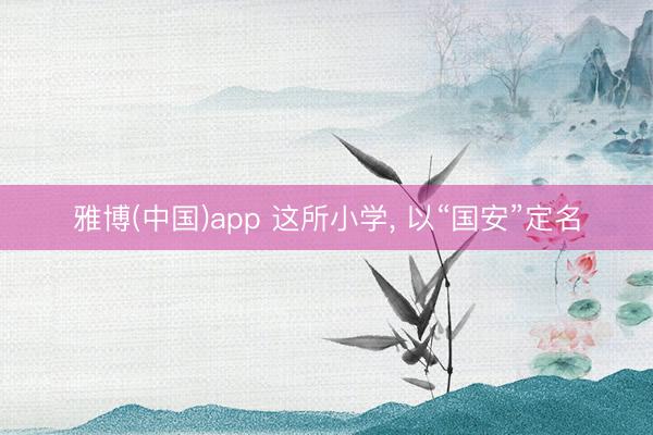雅博(中国)app 这所小学， 以“国安”定名