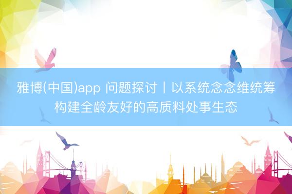 雅博(中国)app 问题探讨丨以系统念念维统筹构建全龄友好的高质料处事生态