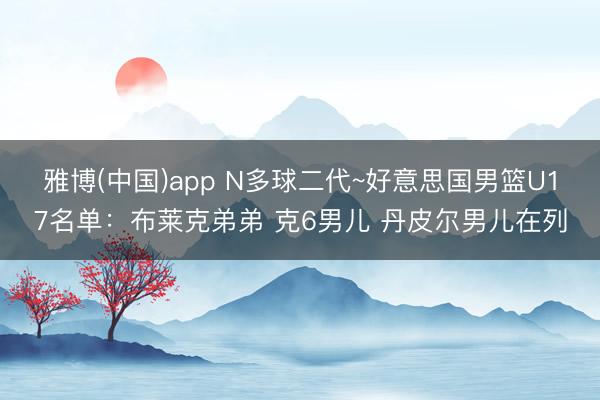 雅博(中国)app N多球二代~好意思国男篮U17名单：布莱克弟弟 克6男儿 丹皮尔男儿在列
